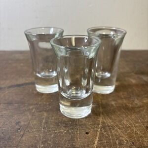 Vintage Shot Glass Clear Heavy Thick Glass 2.75" Set of 3